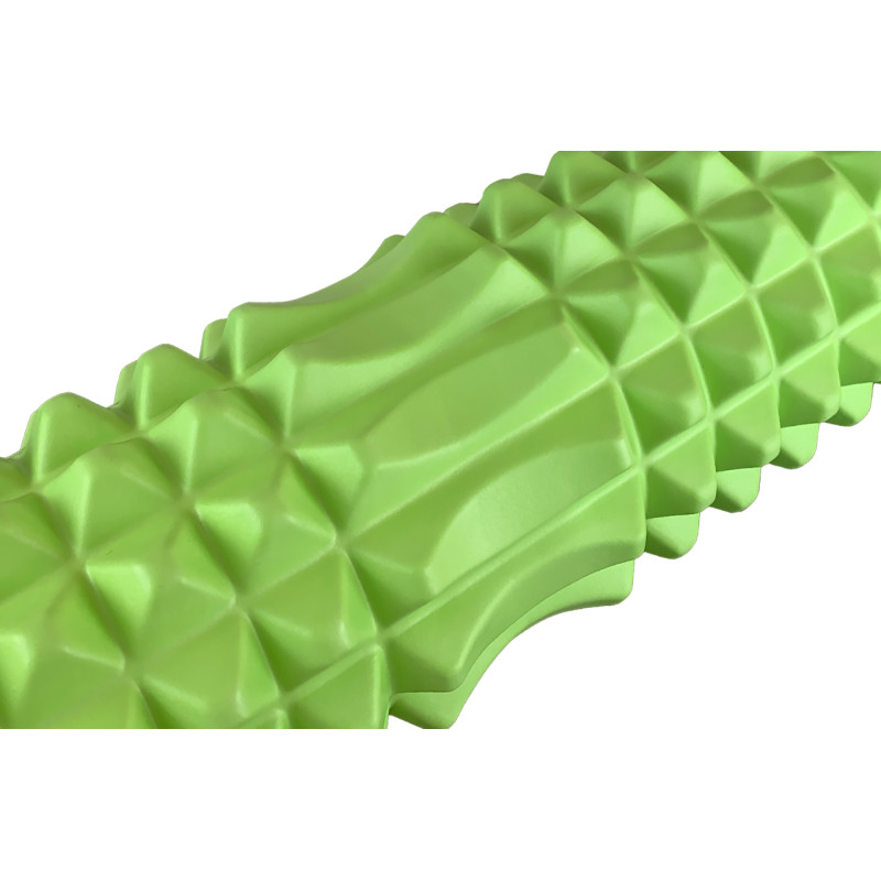 Масажний ролик EasyFit Grid Roller v1.2 з заглушками, 33х13 см, 3D масажна поверхня, салатовий