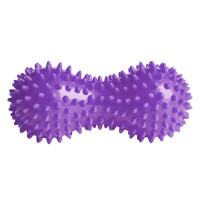 Массажный мячик EasyFit Goober с шипами, Длина 16 см, Диаметр 6,5 см, PVC, для МФР, снятия напряжения и самомассажа, Фиолетовый