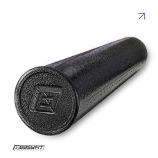 Массажный ролик (валик) EasyFit PolyFoam Roller, Длина 60 см, Диаметр 14.5 см, EPP (вспененный полипропилен), для МФР, фитнеса, йоги и реабилитации, Черный