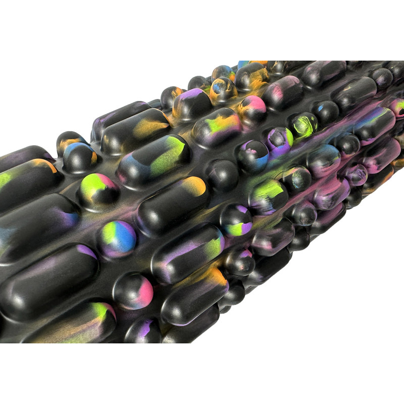 Масажний ролик (валик) EasyFit Morze, Довжина 45 см, Діаметр 12 см, Піна EVA з масажною поверхнею 3D, для МФР, фітнесу, йоги та реабілітації, Чорний