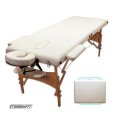 Масажний стіл EasyFit ZenRest з чохлом (кушетка складана), 214×70 см, максимальне навантаження: 240 кг, бежевий 
