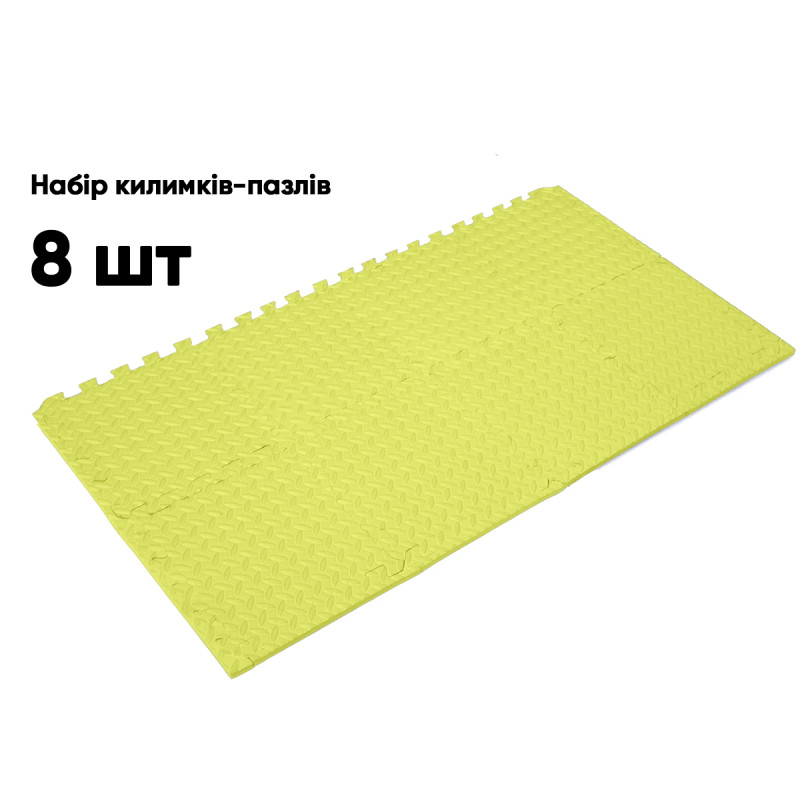 Татами мат EasyFit SwallowTail (пазл ласточкин хвост с бортиком), Размер 120x60 см, Толщина 10 мм, EVA-пена, Желтый