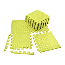 Татамі мат EasyFit SwallowTail (пазл ластівчин хвіст з бортиком), Розмір 120x60 см, Товщина 10 мм, EVA-піна, Жовтий