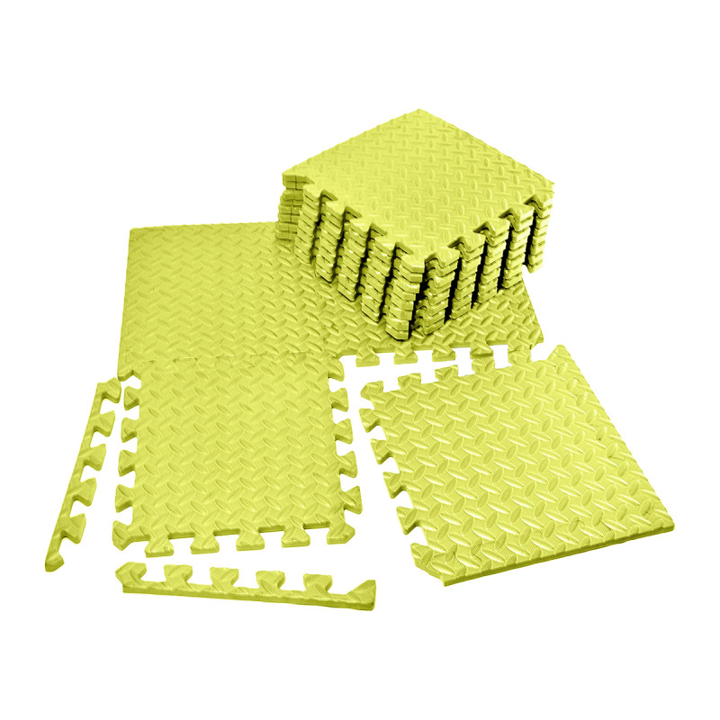 Татами мат EasyFit SwallowTail (пазл ласточкин хвост с бортиком), Размер 120x60 см, Толщина 10 мм, EVA-пена, Желтый