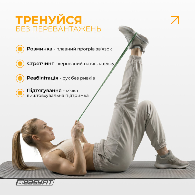 Набор резинок для подтягиваний и спорта EasyFit Premium (3 шт), Двухслойные, Сопротивление 2-32 кг, Длина 200 см, Ширина: 0,64 см, 1,3 см, 2,2 см, Толщина 4,5 мм, Латекс, Сумка для хранения
