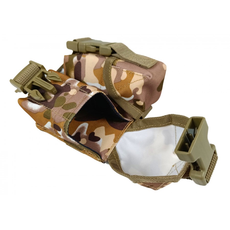 Подсумок гранатный двойной Multicam Arid (степной) (MOLLE, подсумок для гранат на разгрузку, жилет, РПС)