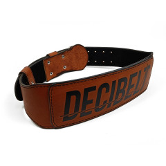 Атлетический пояс EasyFit DeciBelt, кожа, XS (55-75 см), коричневый