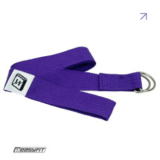 Ремень для йоги EasyFit с петлей, Длина 178,5 см, Ширина 3,8 см, Хлопок, Полиэстер, Сталь, Фиолетовый