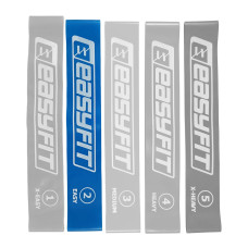 Фітнес-резинка для ніг EasyFit №2 X-Light, Опір 5 кг, Латекс, Довжина 60 см, Ширина 5 см, Товщина 0,35 мм, Синій