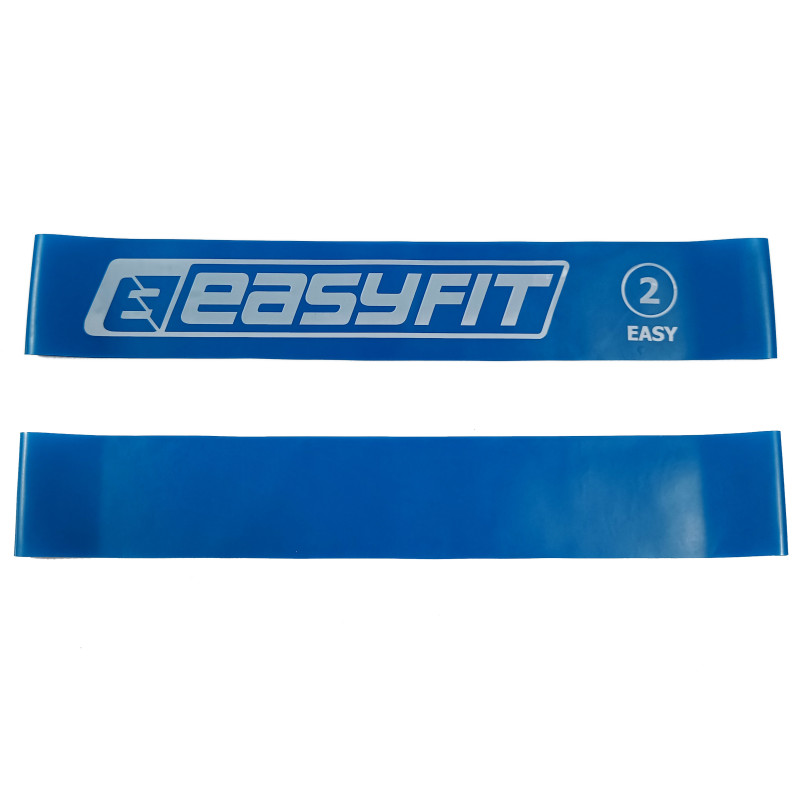 Фітнес-резинка для ніг EasyFit №2 X-Light, Опір 5 кг, Латекс, Довжина 60 см, Ширина 5 см, Товщина 0,35 мм, Синій