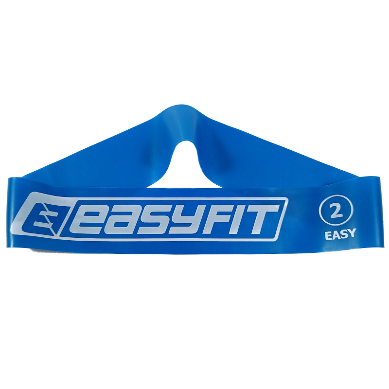 Фітнес-резинка для ніг EasyFit №2 X-Light, Опір 5 кг, Латекс, Довжина 60 см, Ширина 5 см, Товщина 0,35 мм, Синій