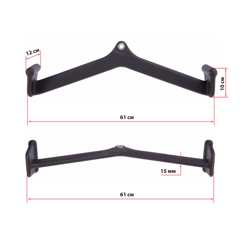 Ручка для тяги EasyFit с широким хватом, Размер 61х12х10 см, Сталь, Полиуретан (PU), Черный