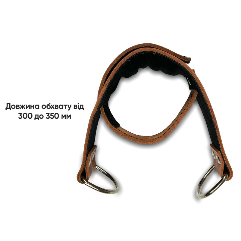 Манжета EasyFit F9 для тяги на тренажерах, Натуральна шкіра, Регульований обхват 30-35 см, Ширина 10 см, Коричневий