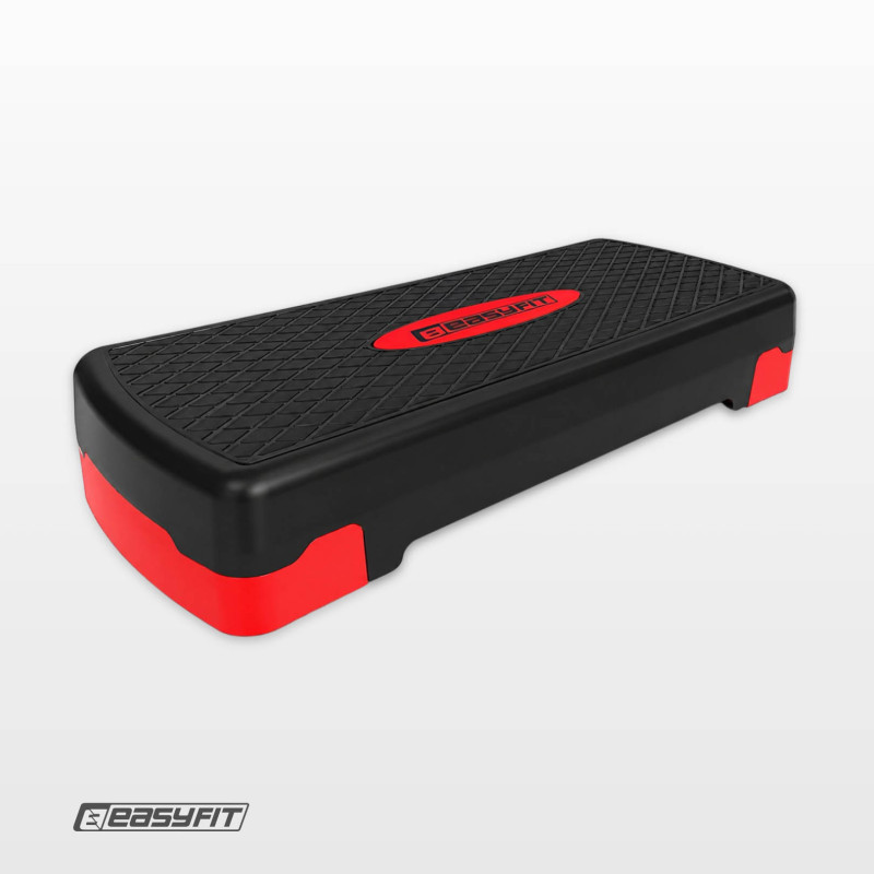Степ-платформа EasyFit Step-B 2-ступінчаста, 68 см, пластик, чорно-червоний