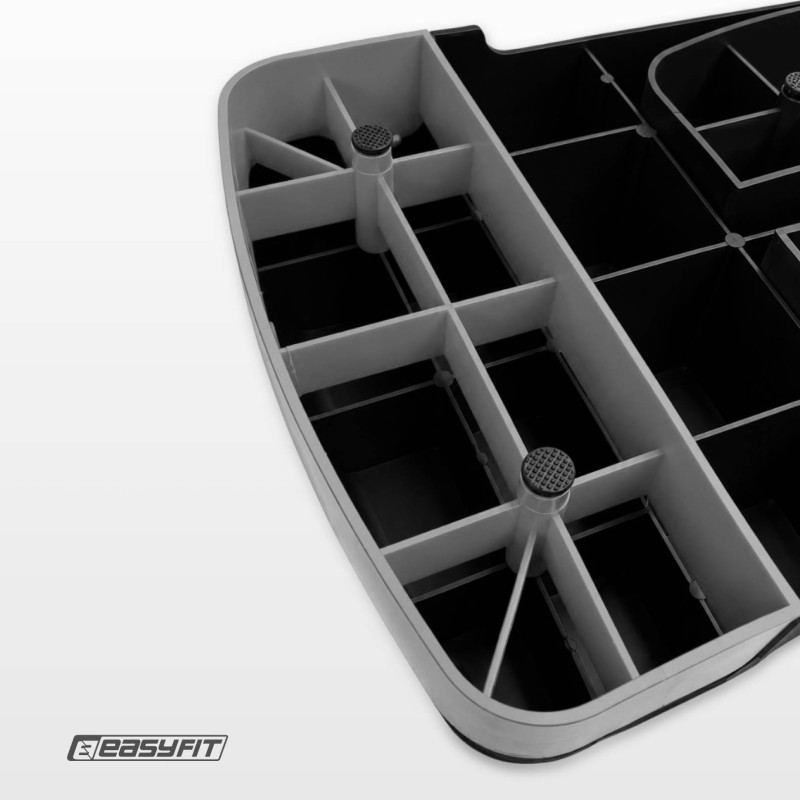 Степ-платформа EasyFit Step-B 2-ступінчаста, 68 см, пластик, чорно-сірий