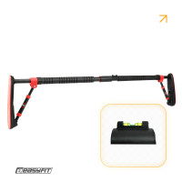 Раздвижной распорный турник EasyFit PowerBar, Длина 130-170 см (регулируемая), Максимальная нагрузка 150 кг, Сталь, NBR-резина, Черно-оранжевый