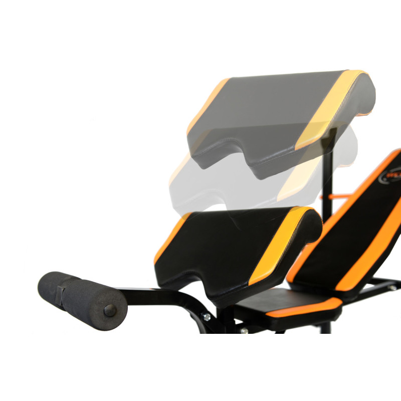 Скамья Для Жима WCG 0055 + Приставка Скотта +Штанга 60 кг + Гантели