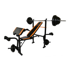 Скамья Для Жима WCG 0055 + Приставка Скотта +Штанга 60 кг + Гантели