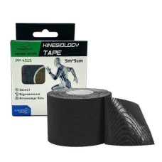 Кинезиологическая лента PowerPlay 4315 Черный 5см*5м