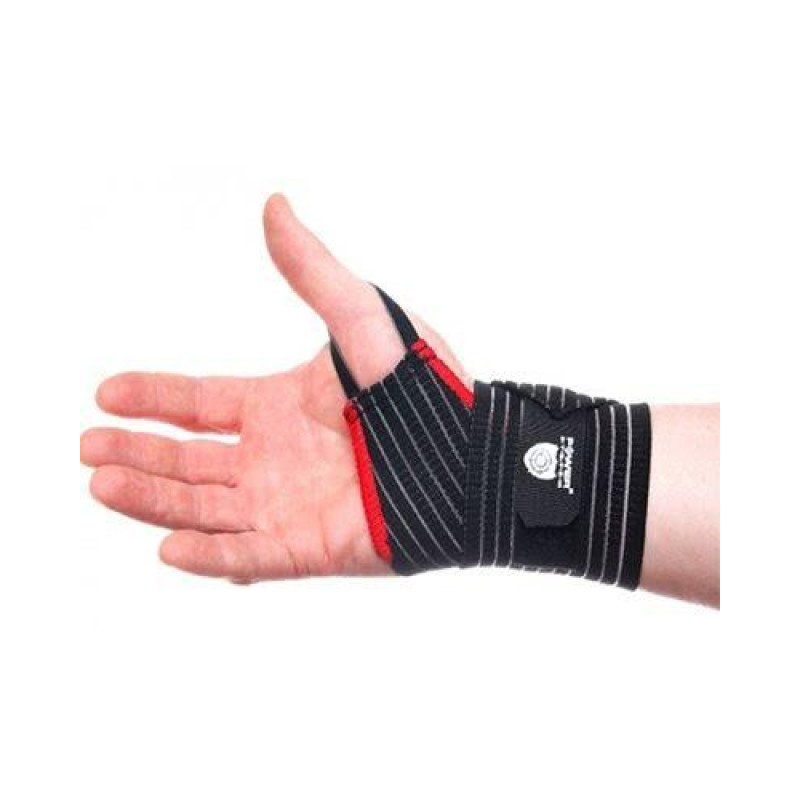 Бинты для запястья (кистевые бинты) Power System PS-6000 Elastic Wrist Support Black/Red, Длина 35 см, Полиэстер, Черно-красный