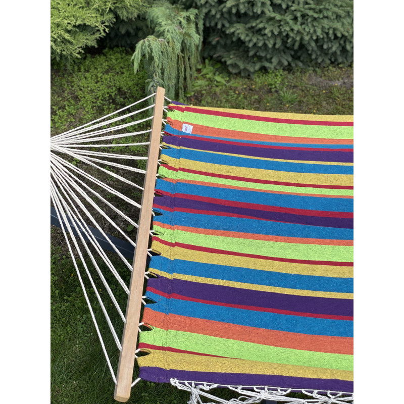 Одномісний гамак з планкою BALI ВеселкаXL 200х100 WCG