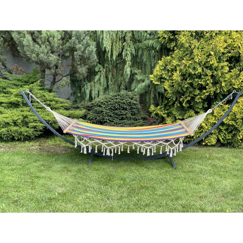 Одномісний гамак з планкою BALI ВеселкаXL 200х100 WCG