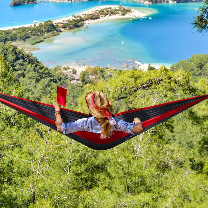 Нейлоновий гамак TOURING Червоний з чорним XXL 300х200 WCG