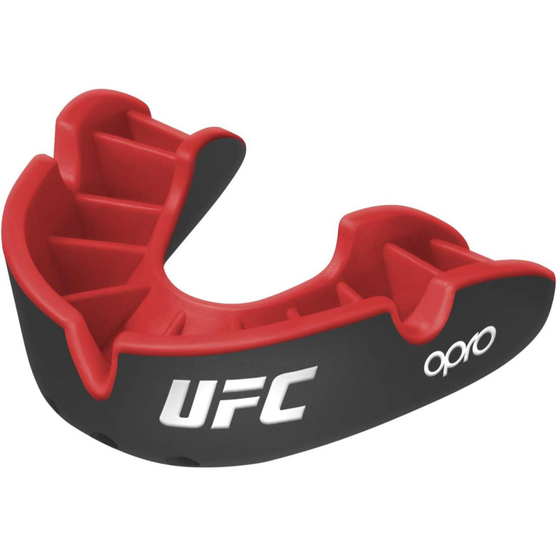 Капа боксерская OPRO Silver UFC Hologram Black/Red (арт.002259002)