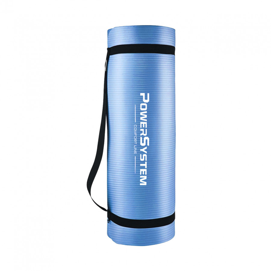 Килимок для йоги та фітнесу Power System PS-4017 NBR Fitness Yoga Mat Plus Blue (180х61х1)
