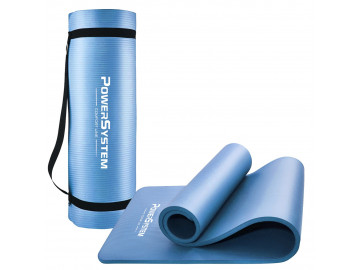 Килимок для йоги та фітнесу Power System PS-4017 NBR Fitness Yoga Mat Plus Blue (180х61х1)