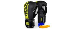 Боксерські рукавиці Phantom APEX Elastic Neon Black/Yellow 10 унцій (капа в подарунок)