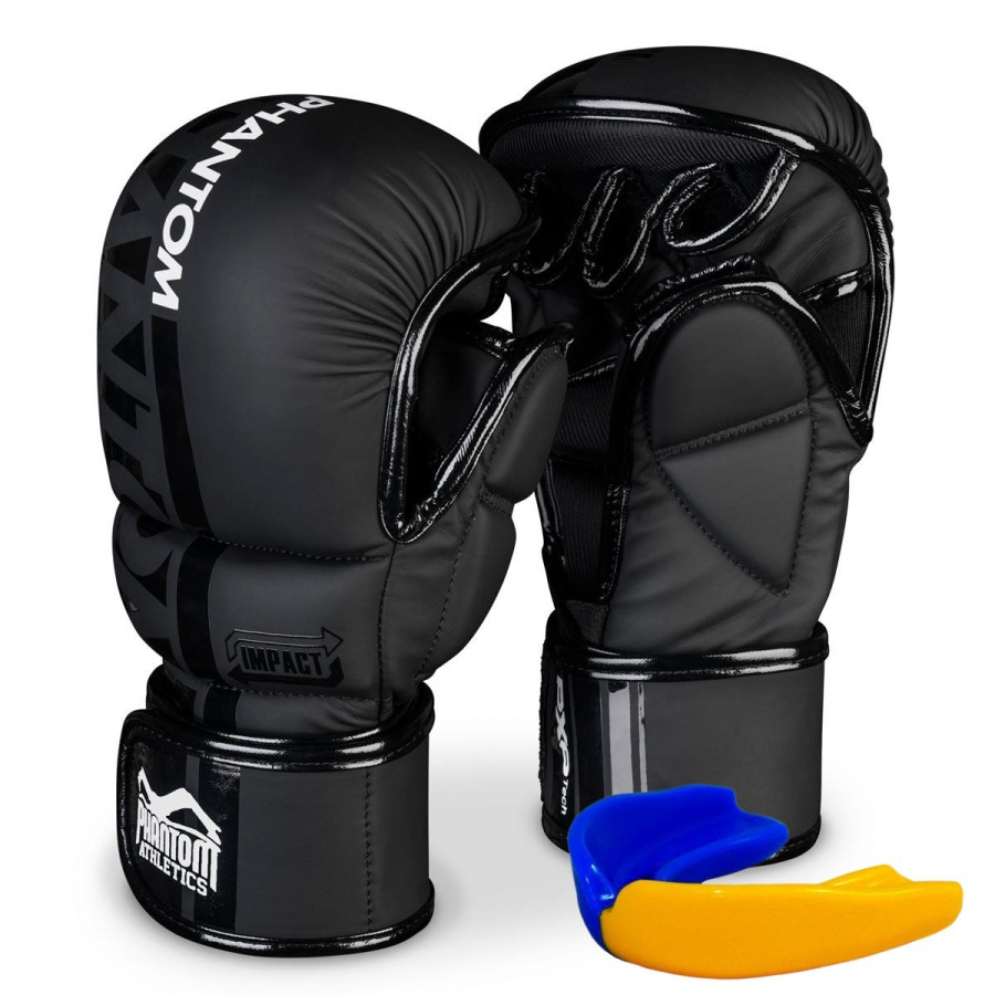 Рукавиці для ММА Phantom APEX Sparring Black L/XL (капа в подарунок)