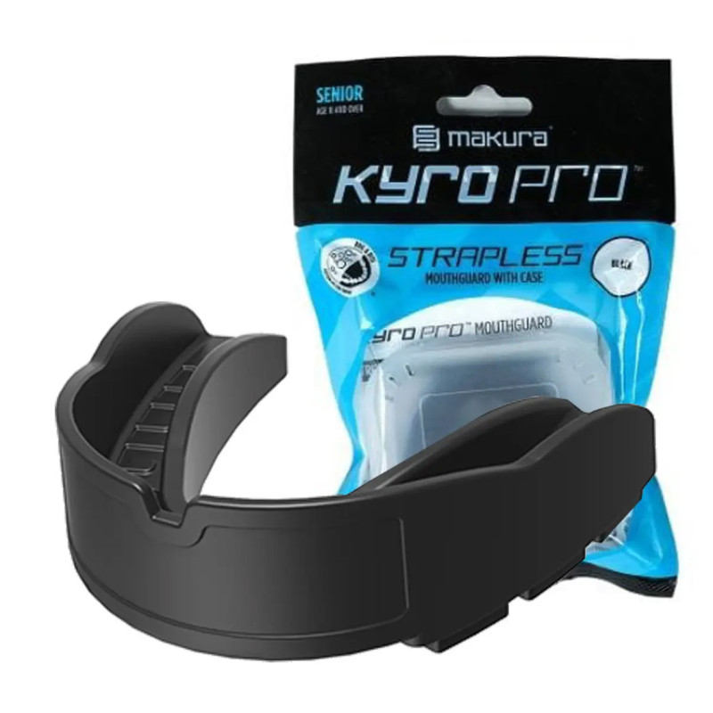 Капа MAKURA Kyro Pro Strapless, Доросла (вік 11+) Black , Посадка: BOIL & BITE™ (формується у гарячій воді), Термопластик, Чорний