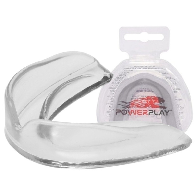 Капа боксерська PowerPlay 3318 JR дитяча (вік до 10) прозора