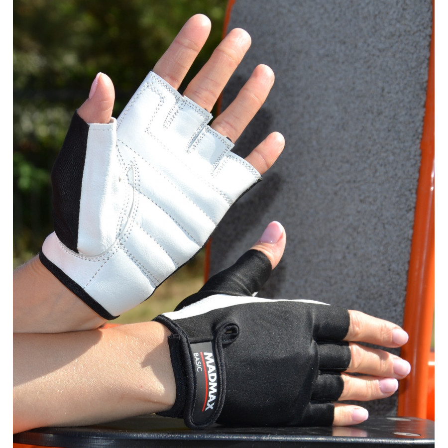 Рукавички для фітнесу MadMax MFG-250 Basic White S