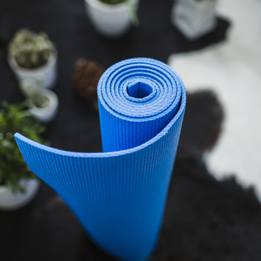 Килимок для йоги та фітнесу Power System PS-4014 PVC Fitness-Yoga Mat Blue (173x61x0.6)