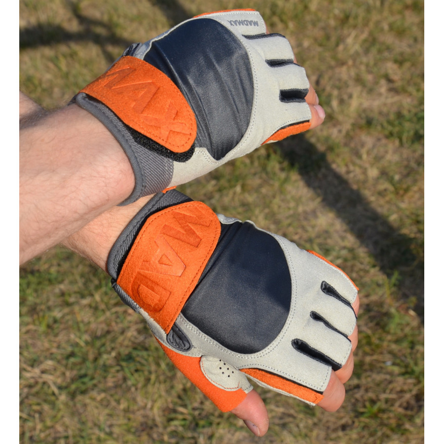 Рукавички для фітнесу MadMax MFG-850 Crazy Grey/Orange M