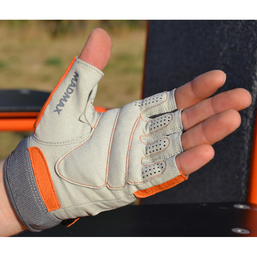Рукавички для фітнесу MadMax MFG-850 Crazy Grey/Orange M