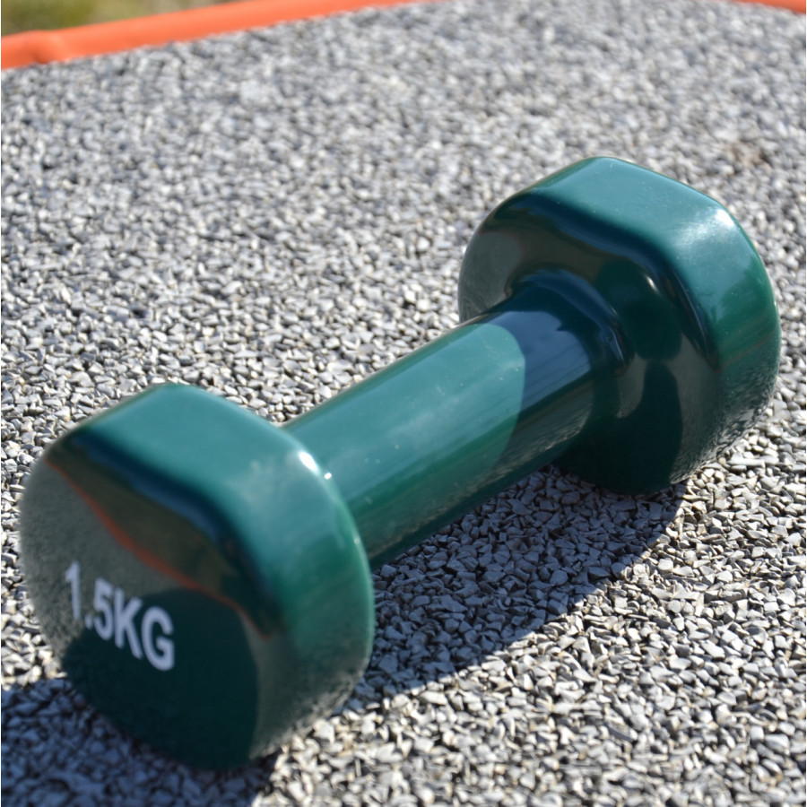 Гантель вінілова PowerPlay 4125 Achilles 1.5 кг. Зелена (1шт.)