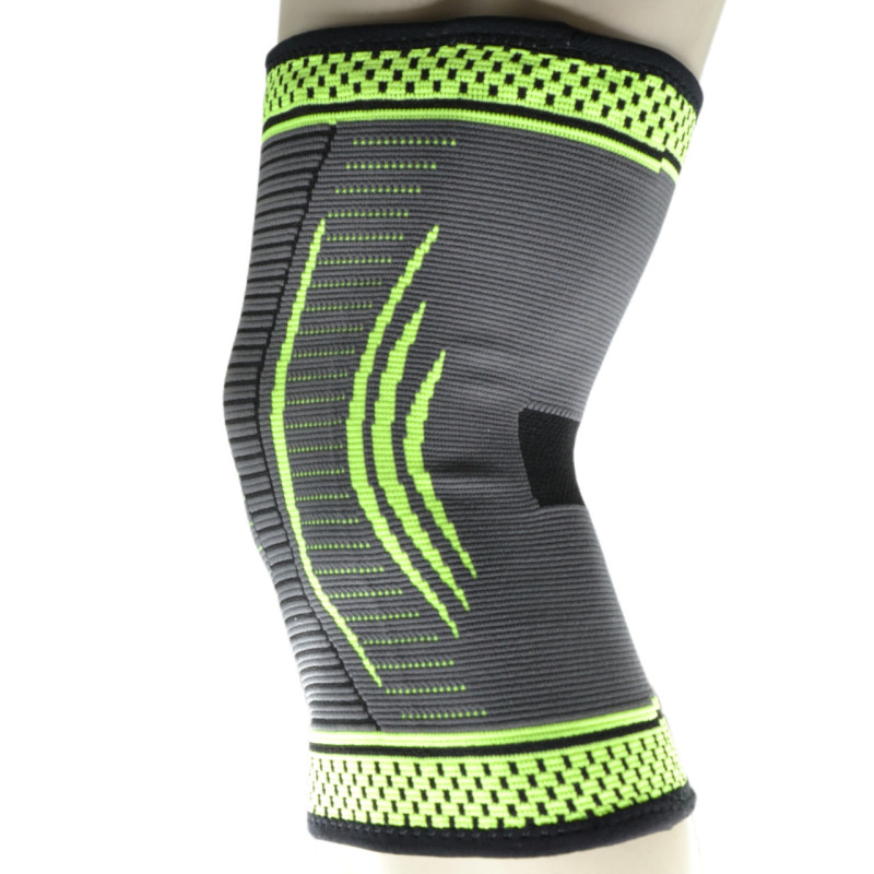 Компресійний наколінник MadMax MFA-284 3D Compressive knee support Dark grey/Neon green S