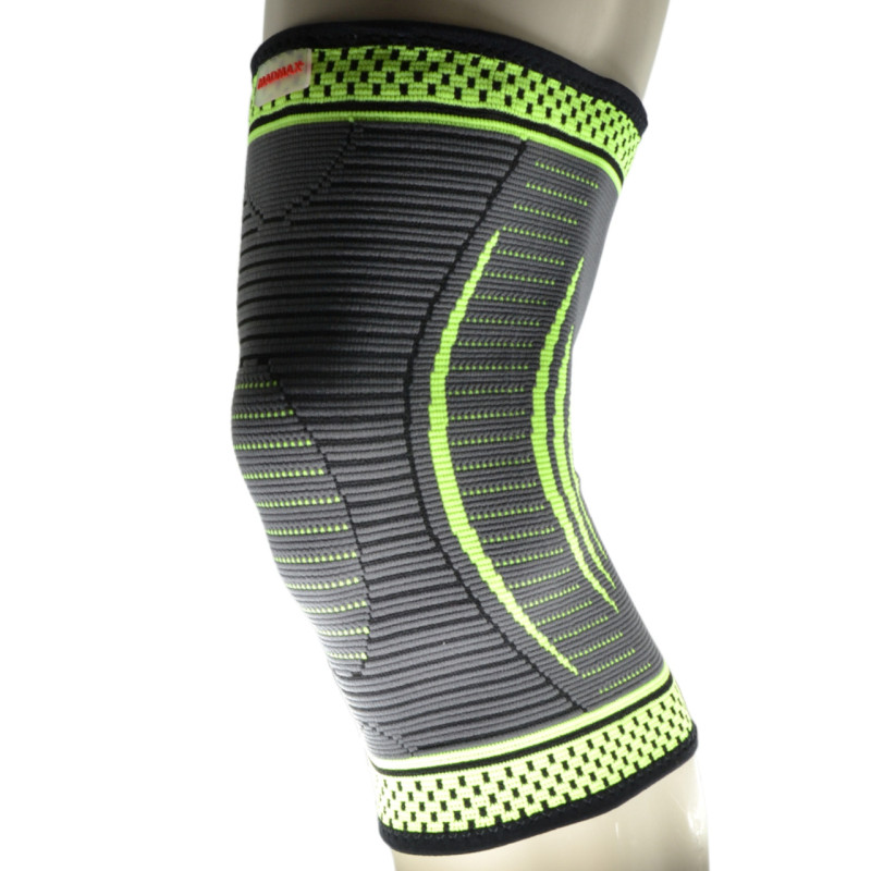 Компресійний наколінник MadMax MFA-284 3D Compressive knee support Dark grey/Neon green S