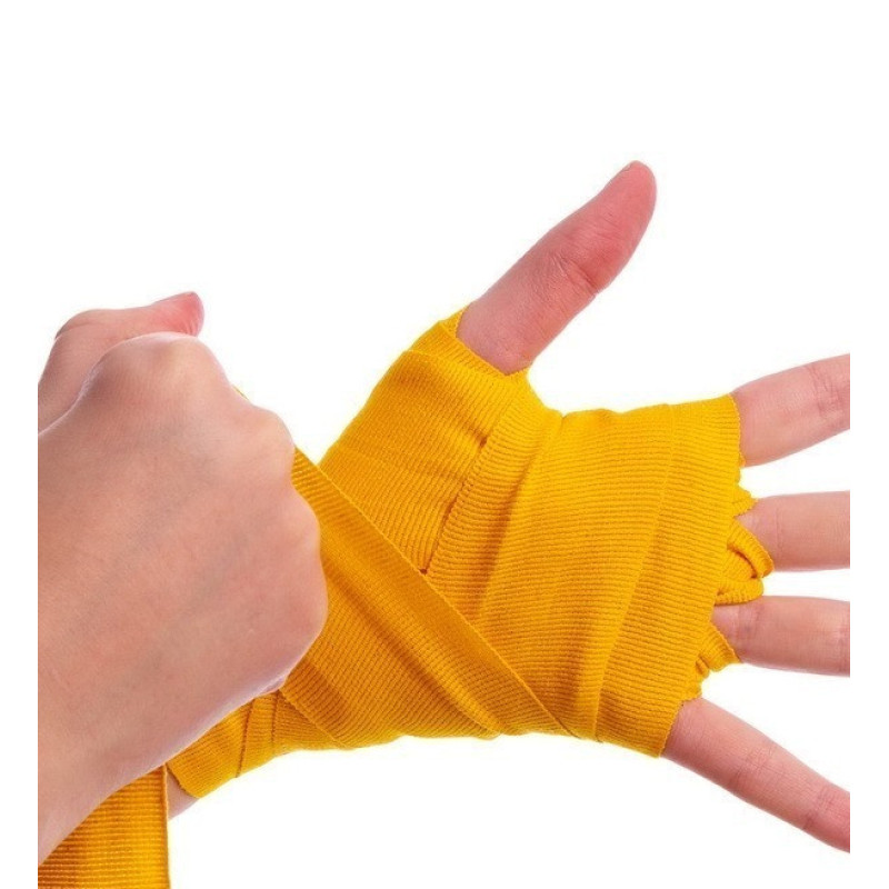 Бинти для боксу Power System PS-3404 Yellow (2 шт.), Довжина 4 м, Бавовна, Нейлон, Жовтий