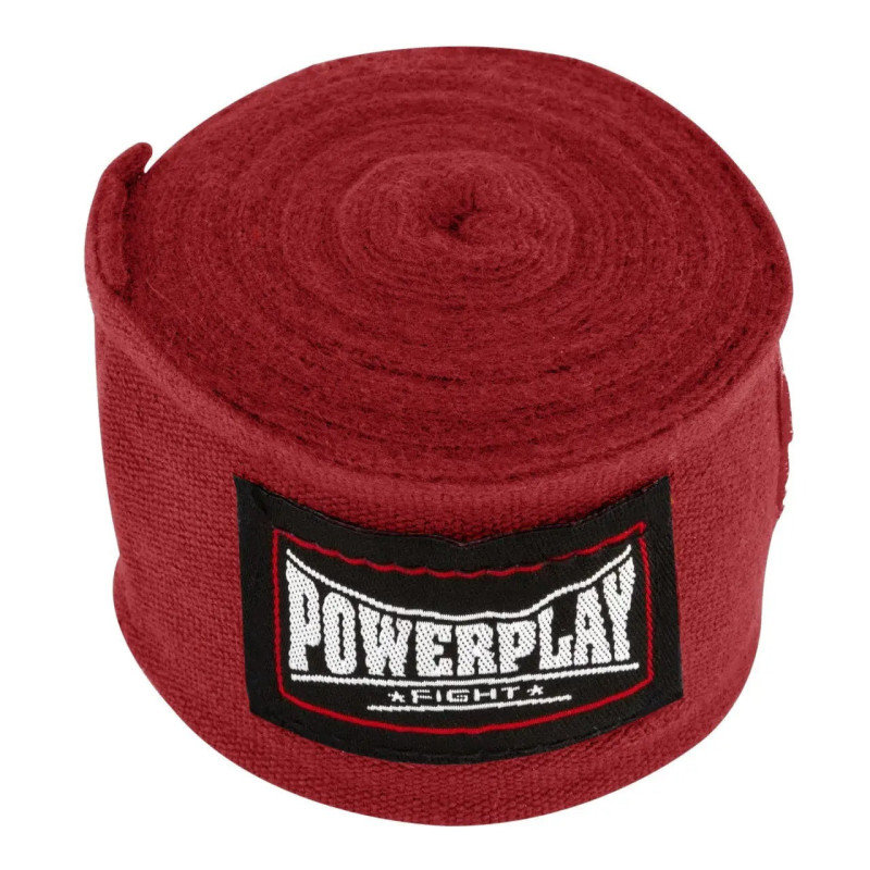 Бинты для бокса PowerPlay 3046 NYLON, Комплект: 2 бинта+чехол, Длина 2,5 м, Эластичные, Нейлон, Красный