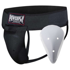 Захист паху PowerPlay 3029, Розмір S, Бавовна, Спандекс, Пластикова мушля, Чорний