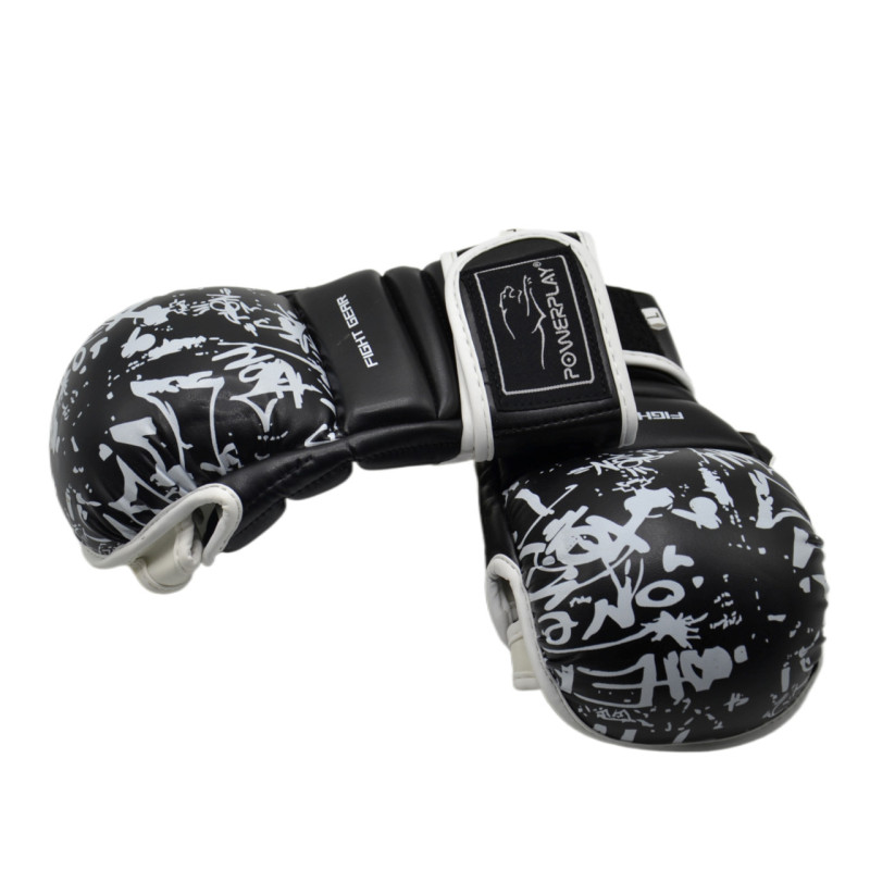 Перчатки для единоборств PowerPlay 3092, Размер S, Полиуретан (PU), Пена, Черно-белый