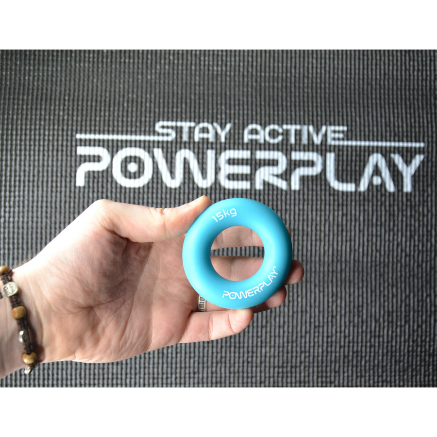 Еспандер кистьовий силіконовий PowerPlay PP-4324 Hand Grip Ring Light 15 кг. Блакитний