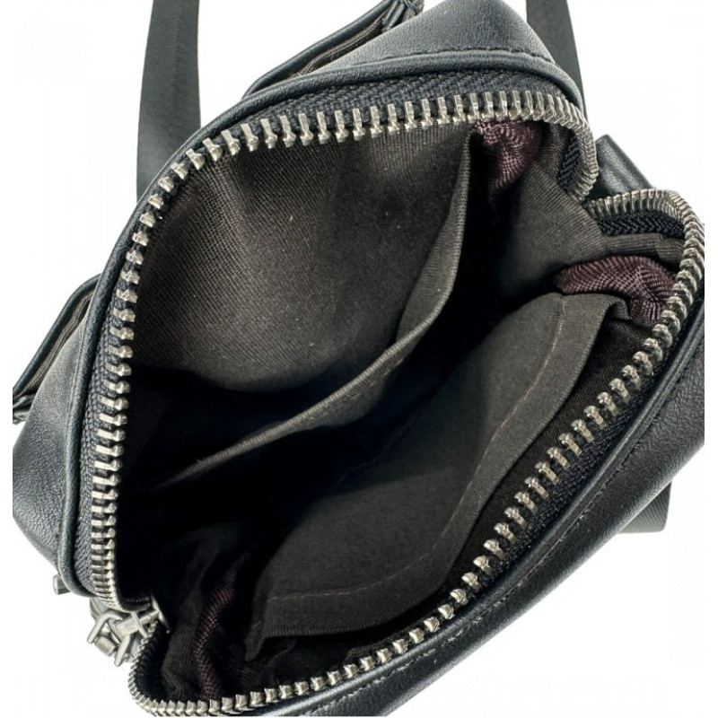 Чоловіча сумка з натуральної шкіри Tiding Bag чорна