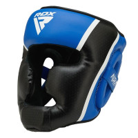 Боксерский шлем RDX AURA PLUS T-17 Blue/Black, Размер XL, Искусственная кожа, Черно-синий