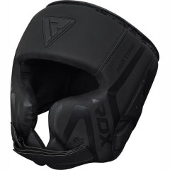 Боксерский шлем RDX T15 Noir Cheek Protector Matte Black XL