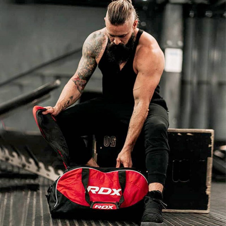 Спортивна сумка RDX R1 Duffel Bag with Backpack Straps Black/Red